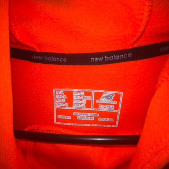 New Balance NB Dry Men's Performance Orange Hoodie - Picture 5 of 5